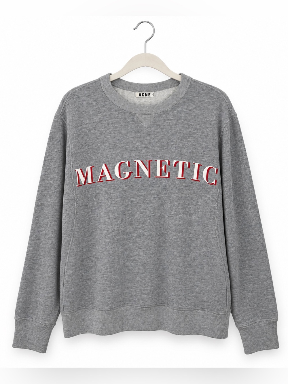 Acne Studios Nick Print Magnetic Graphic Sweatshirt Gray SM (AW13)